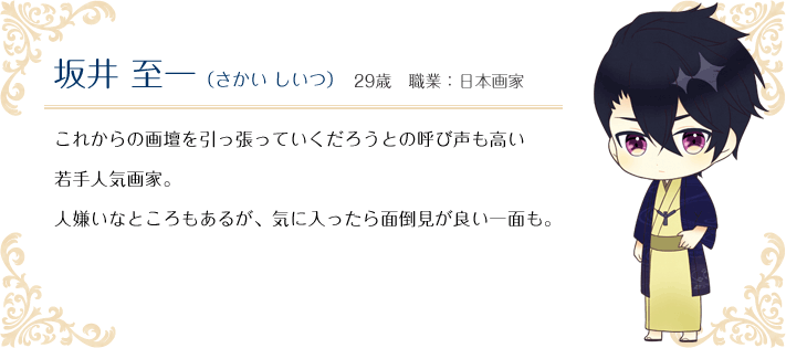 坂井 至一（さかい しいつ） 29歳 職業：日本画家